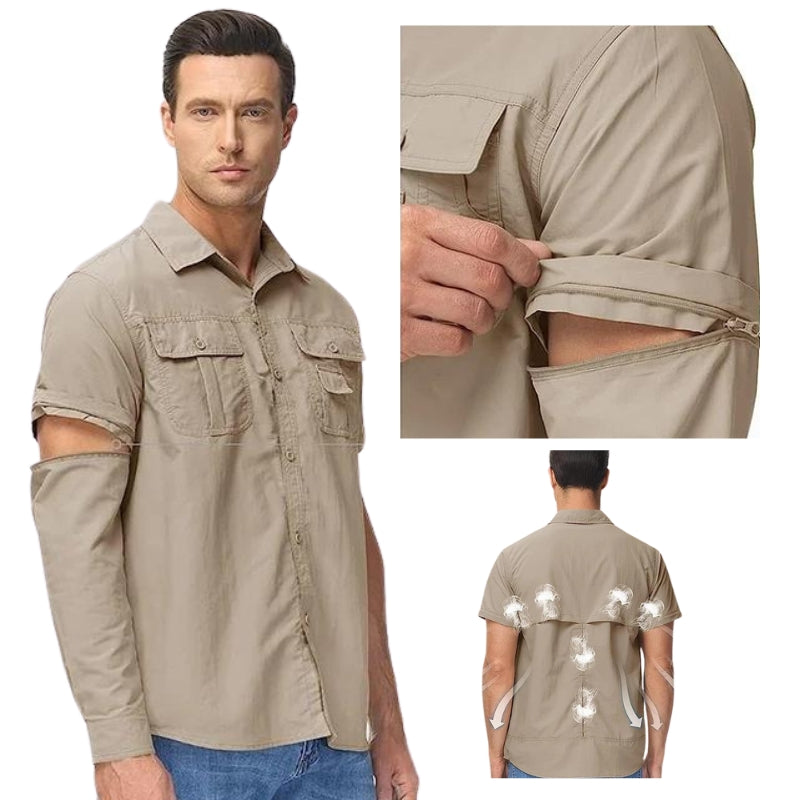 Camisa Masculina 2 em 1 Com Bolsos Montevie