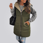 Colete Feminino Longo com Capuz Montevie