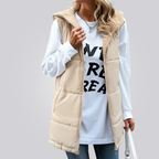 Colete Feminino Longo com Capuz Montevie