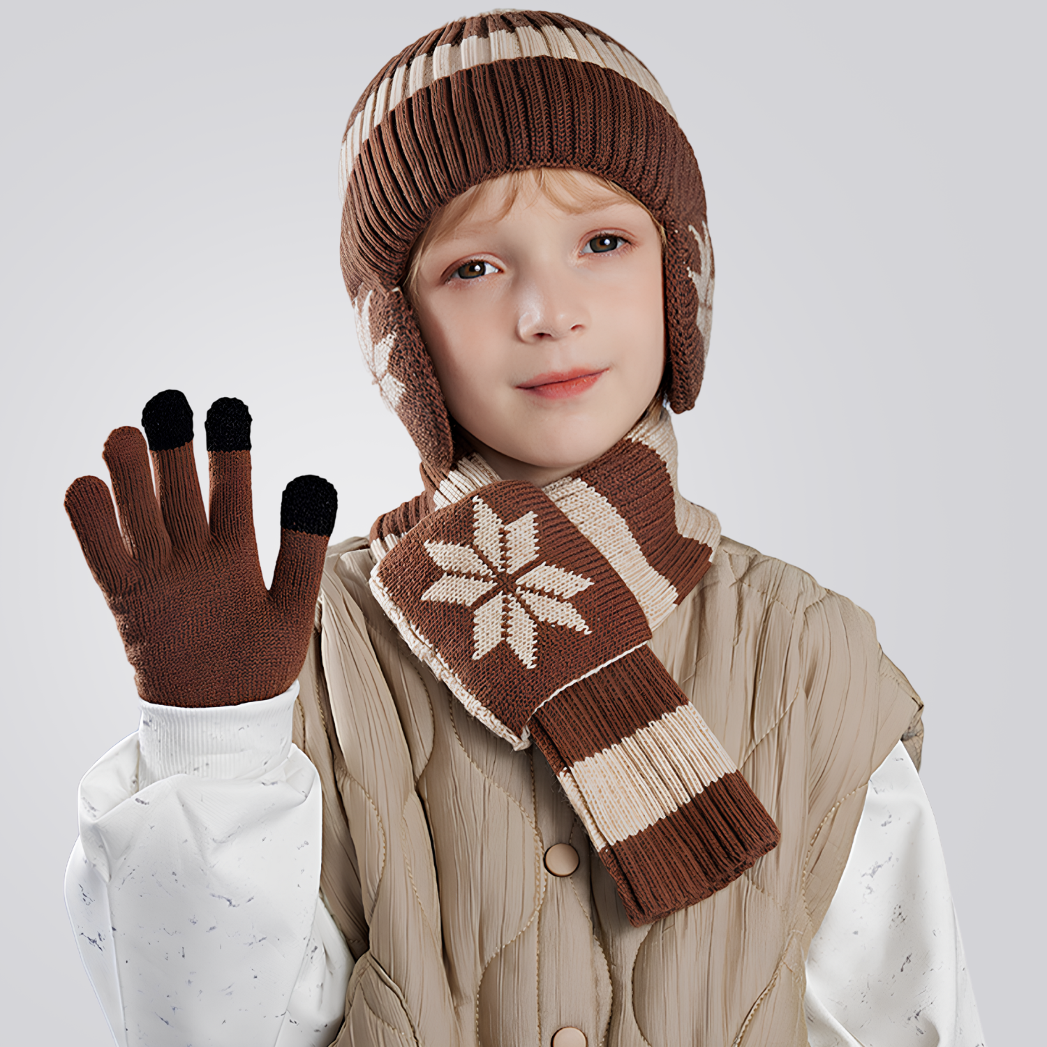 Kit Infantil de Inverno Snow Gorro, Cachecol e Luvas Montevie