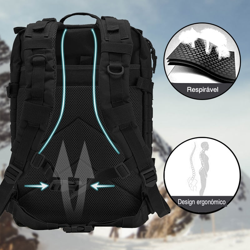 Mochila Tática Militar Montevie Preta 50L
